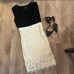 Black & Cream Formal Dress